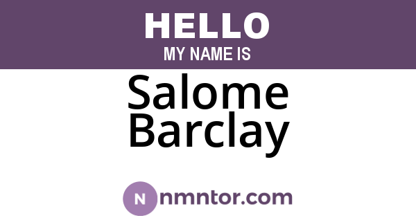 Salome Barclay