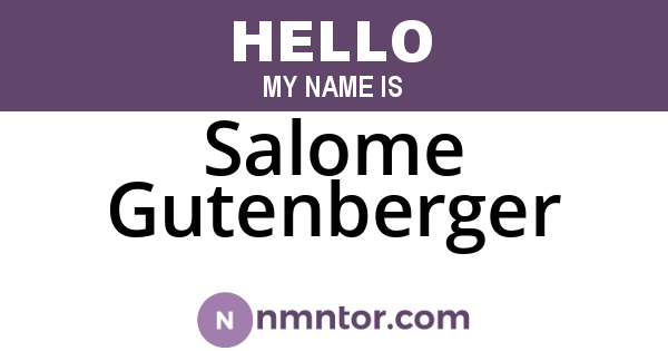 Salome Gutenberger