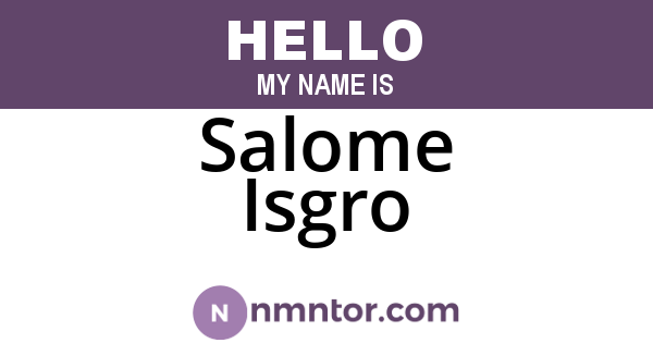 Salome Isgro