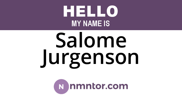 Salome Jurgenson