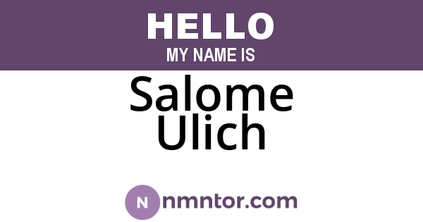Salome Ulich