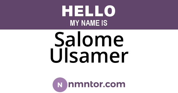 Salome Ulsamer