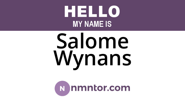 Salome Wynans
