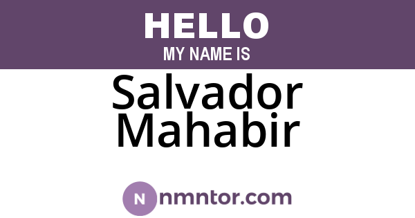 Salvador Mahabir