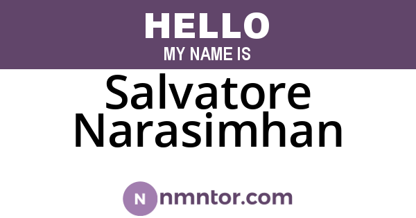 Salvatore Narasimhan