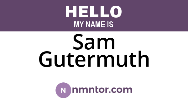 Sam Gutermuth