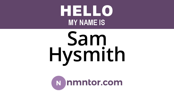 Sam Hysmith