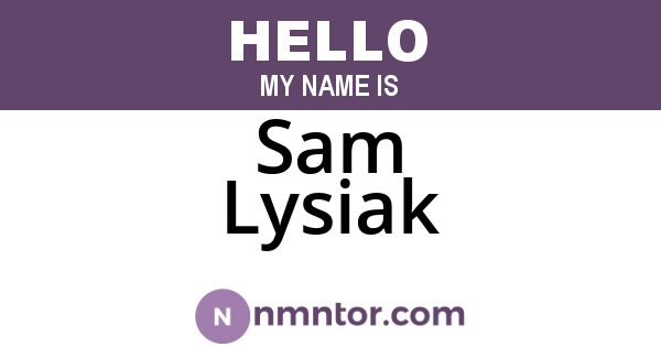 Sam Lysiak