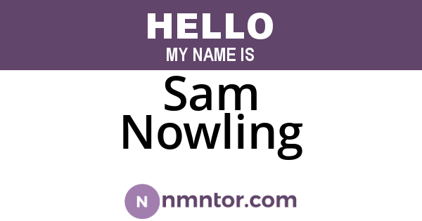 Sam Nowling