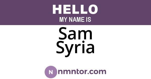 Sam Syria