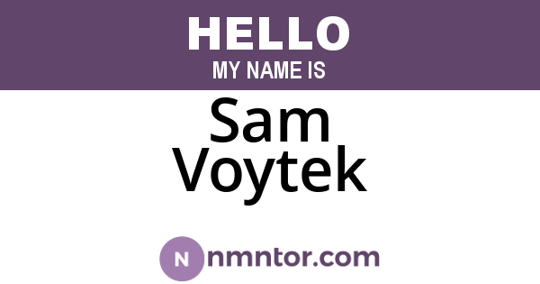 Sam Voytek