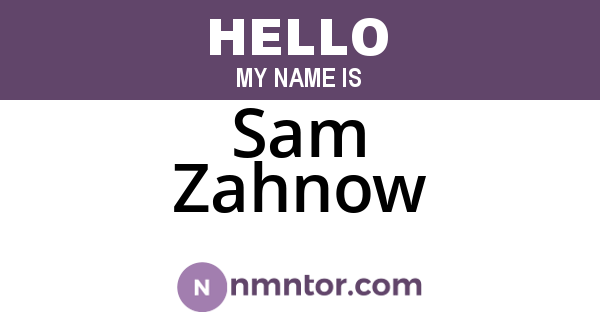 Sam Zahnow