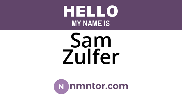 Sam Zulfer