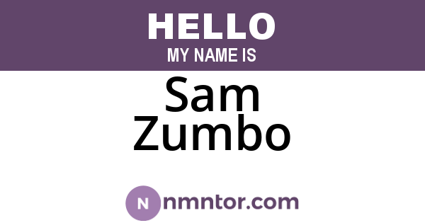 Sam Zumbo