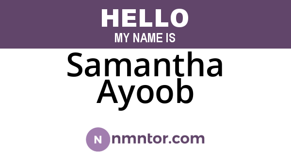 Samantha Ayoob