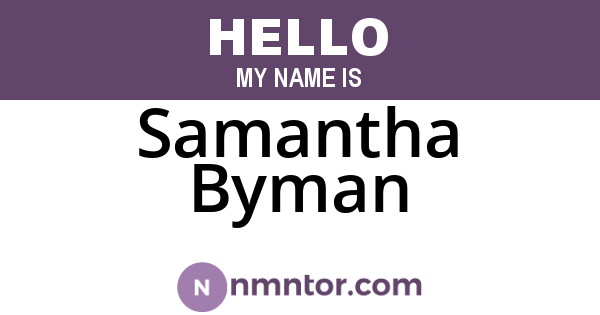Samantha Byman
