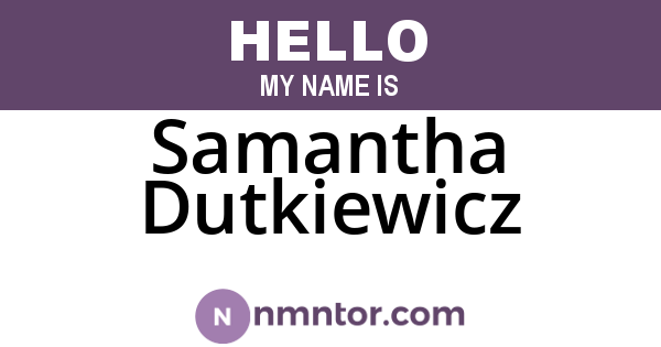 Samantha Dutkiewicz