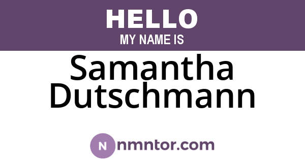 Samantha Dutschmann