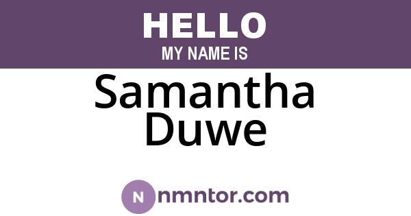 Samantha Duwe