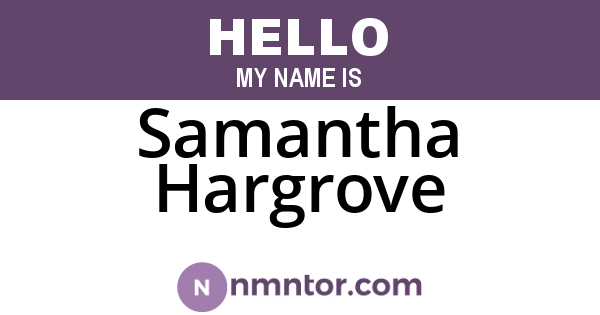 Samantha Hargrove