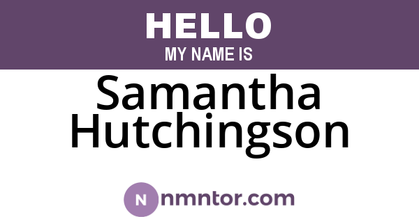 Samantha Hutchingson