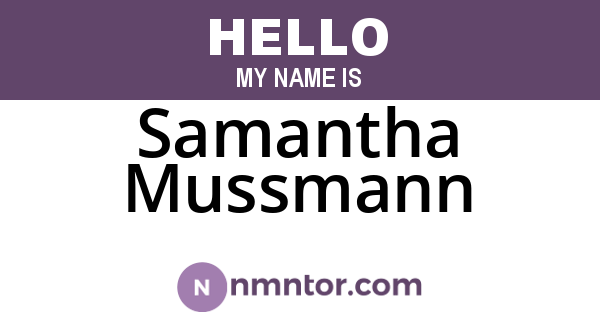 Samantha Mussmann