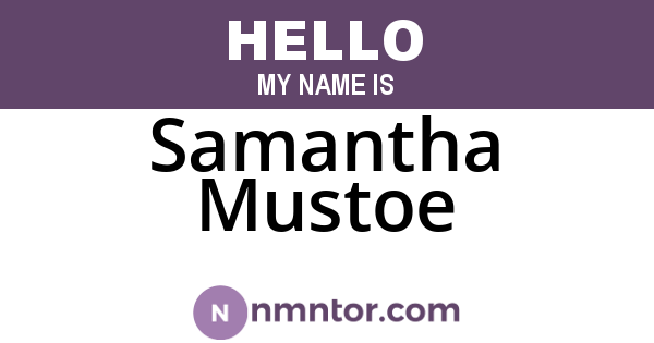 Samantha Mustoe
