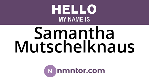 Samantha Mutschelknaus
