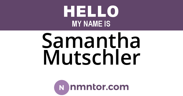 Samantha Mutschler