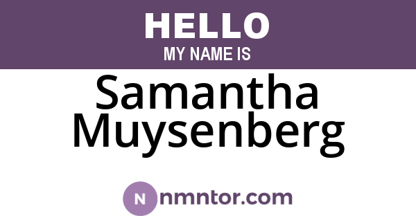Samantha Muysenberg