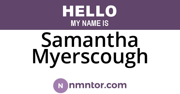 Samantha Myerscough