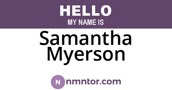 Samantha Myerson
