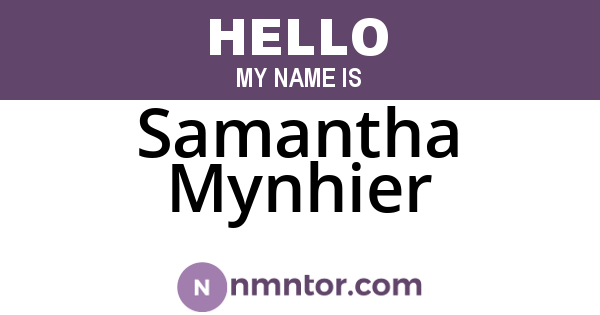 Samantha Mynhier