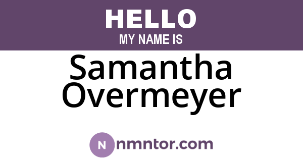 Samantha Overmeyer