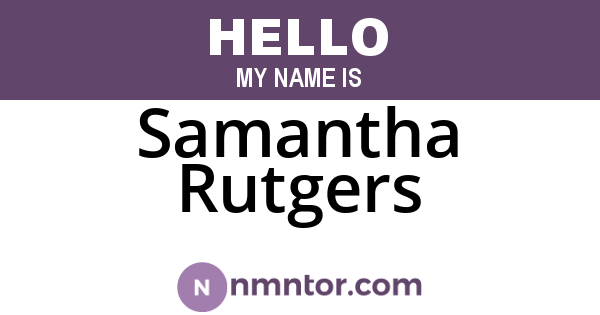 Samantha Rutgers
