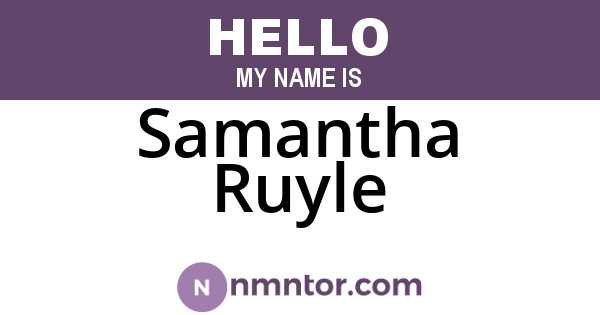 Samantha Ruyle