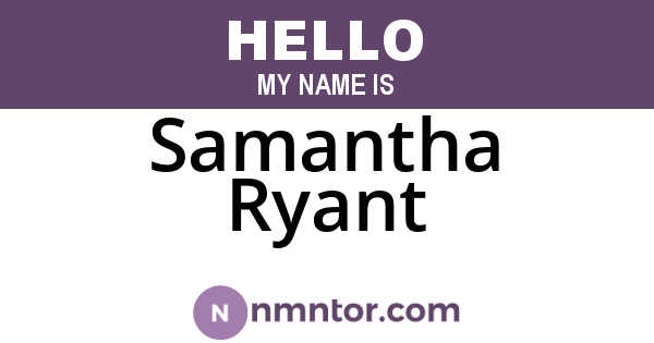Samantha Ryant