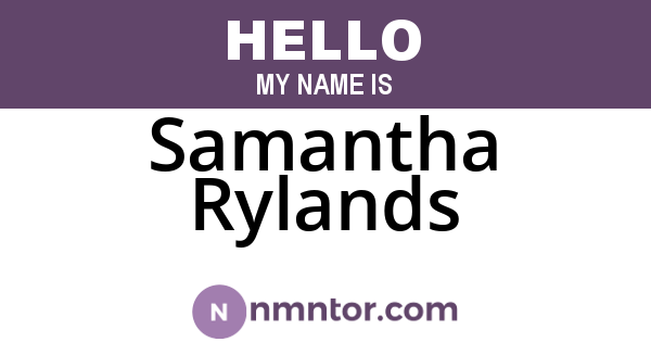 Samantha Rylands