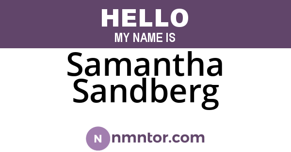 Samantha Sandberg