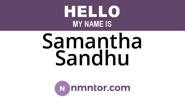 Samantha Sandhu