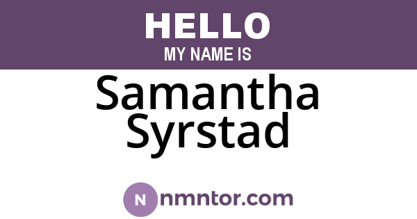 Samantha Syrstad