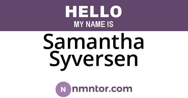 Samantha Syversen