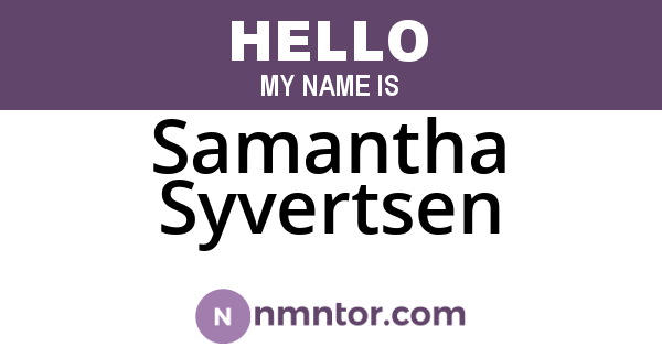 Samantha Syvertsen