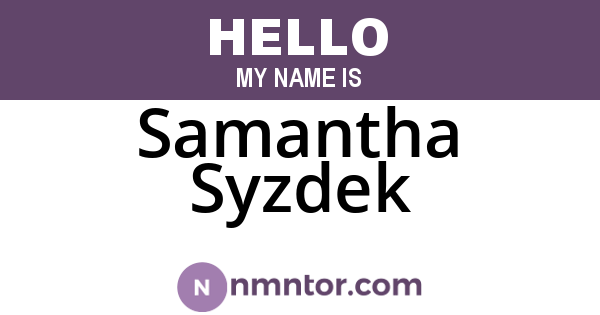 Samantha Syzdek
