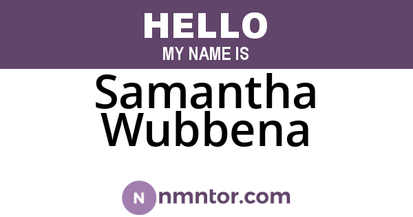 Samantha Wubbena