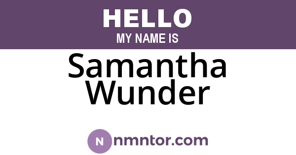 Samantha Wunder