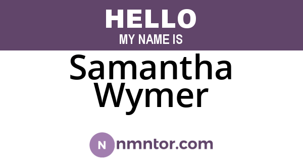 Samantha Wymer