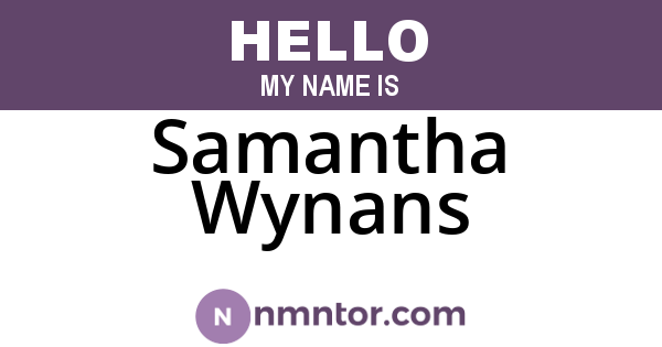 Samantha Wynans