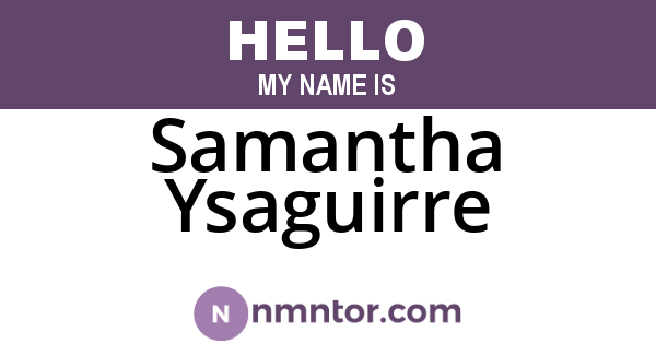 Samantha Ysaguirre
