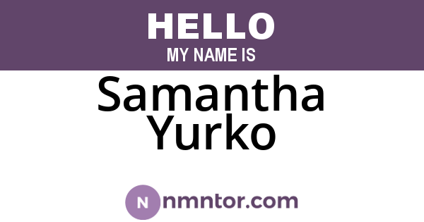 Samantha Yurko